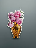 Gold Vase With Flowers Sticker