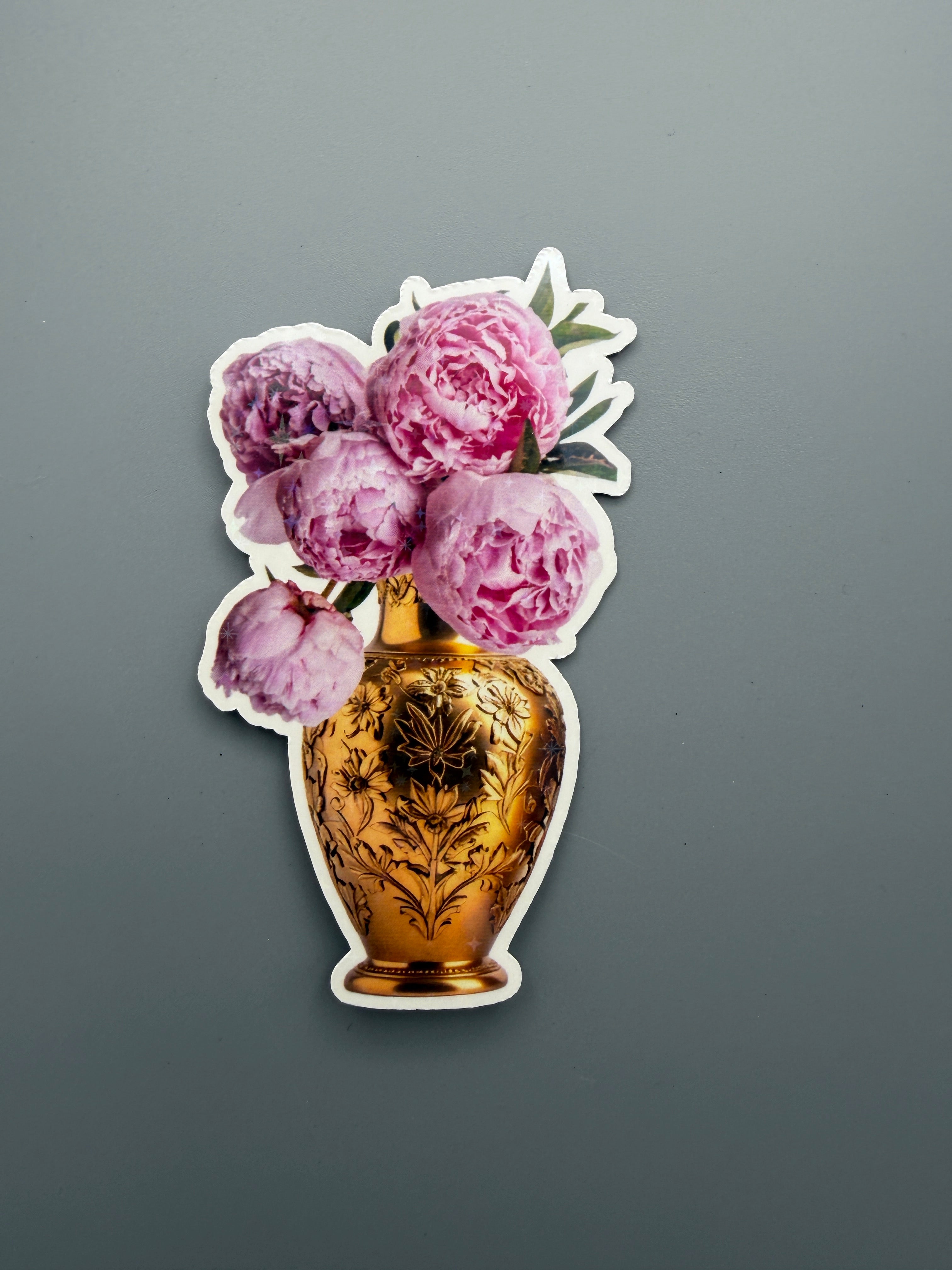 Gold Vase With Flowers Sticker