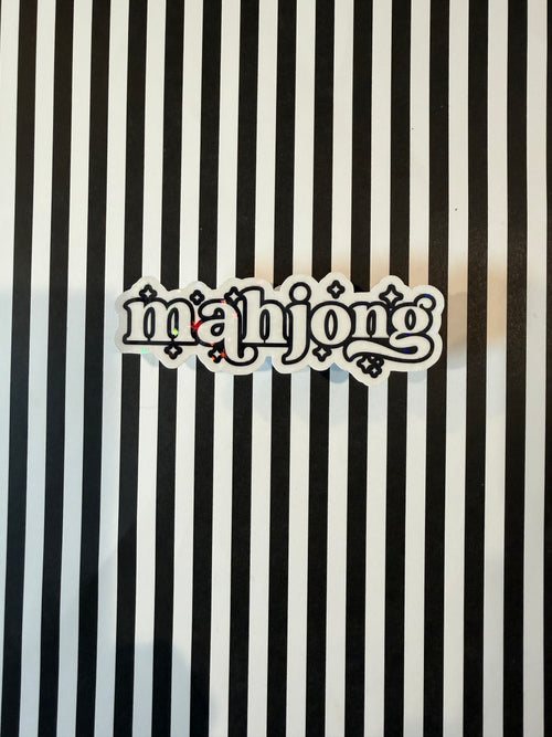 Black and White Mahjong Holographic Sticker