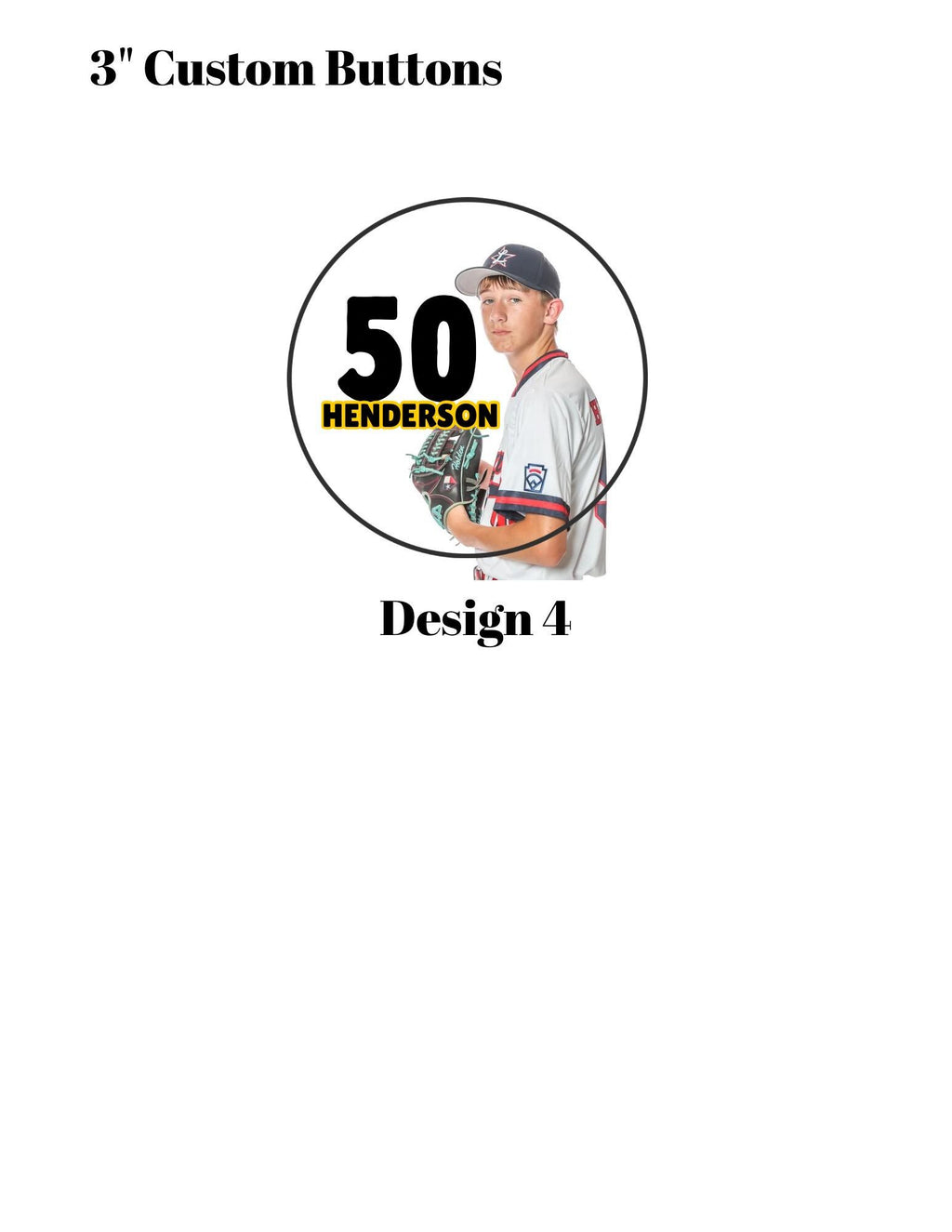 Large 3" Custom Player Button