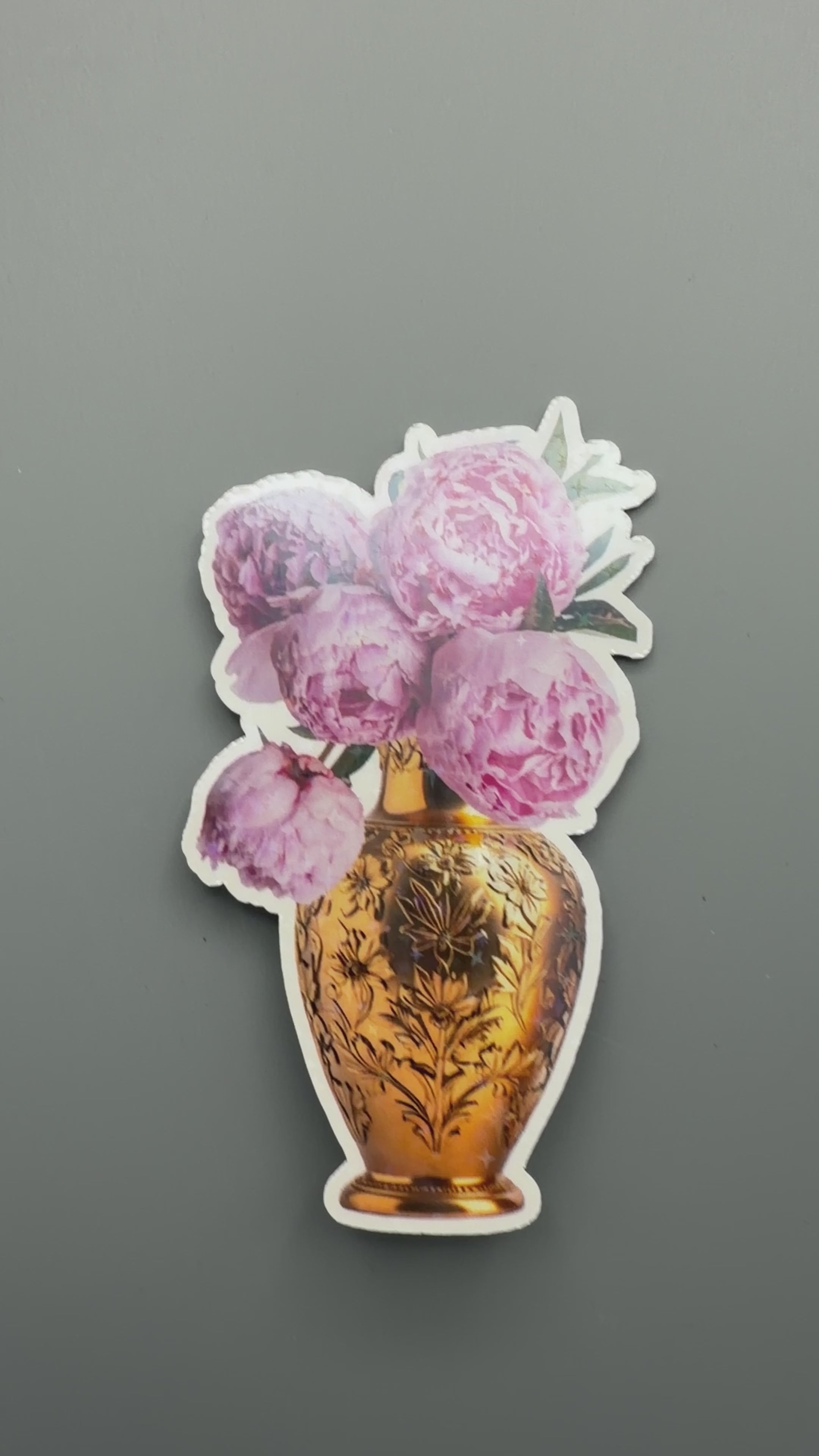 Gold Vase With Flowers Sticker